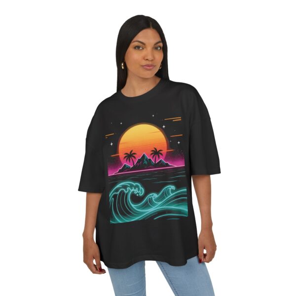 6686354061505159484_2048.jpeg Retro Neon Sunset Wave T-Shirt | Vaporwave Tropical Graphic Tee