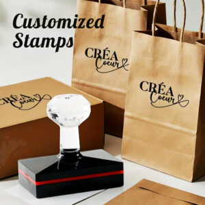 Multiple stamps with "CREA cœur" branding